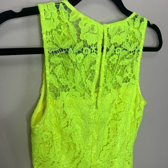 J. Crew Neon Yellow Lace Dress size 6 (measurements in description) H1 - Picture 6 of 11